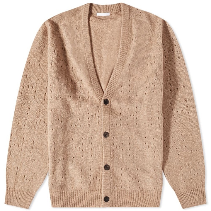 Photo: Helmut Lang Men's Perforated Knit Cardigan in Bisque