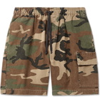 John Elliott - Camouflage-Print Cotton-Twill Drawstring Cargo Shorts - Green