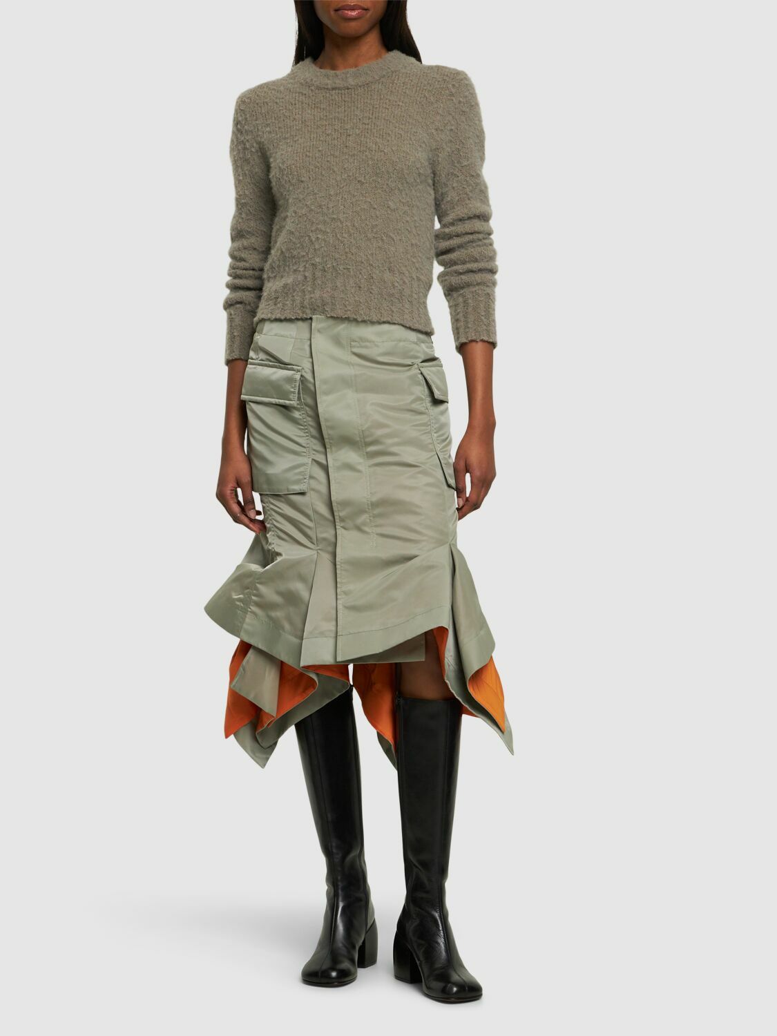スカート Sacai Pleated skirt with cargo pockets Sacai Pleated Skirt With Cargo Pockets Skirts Black In Multi