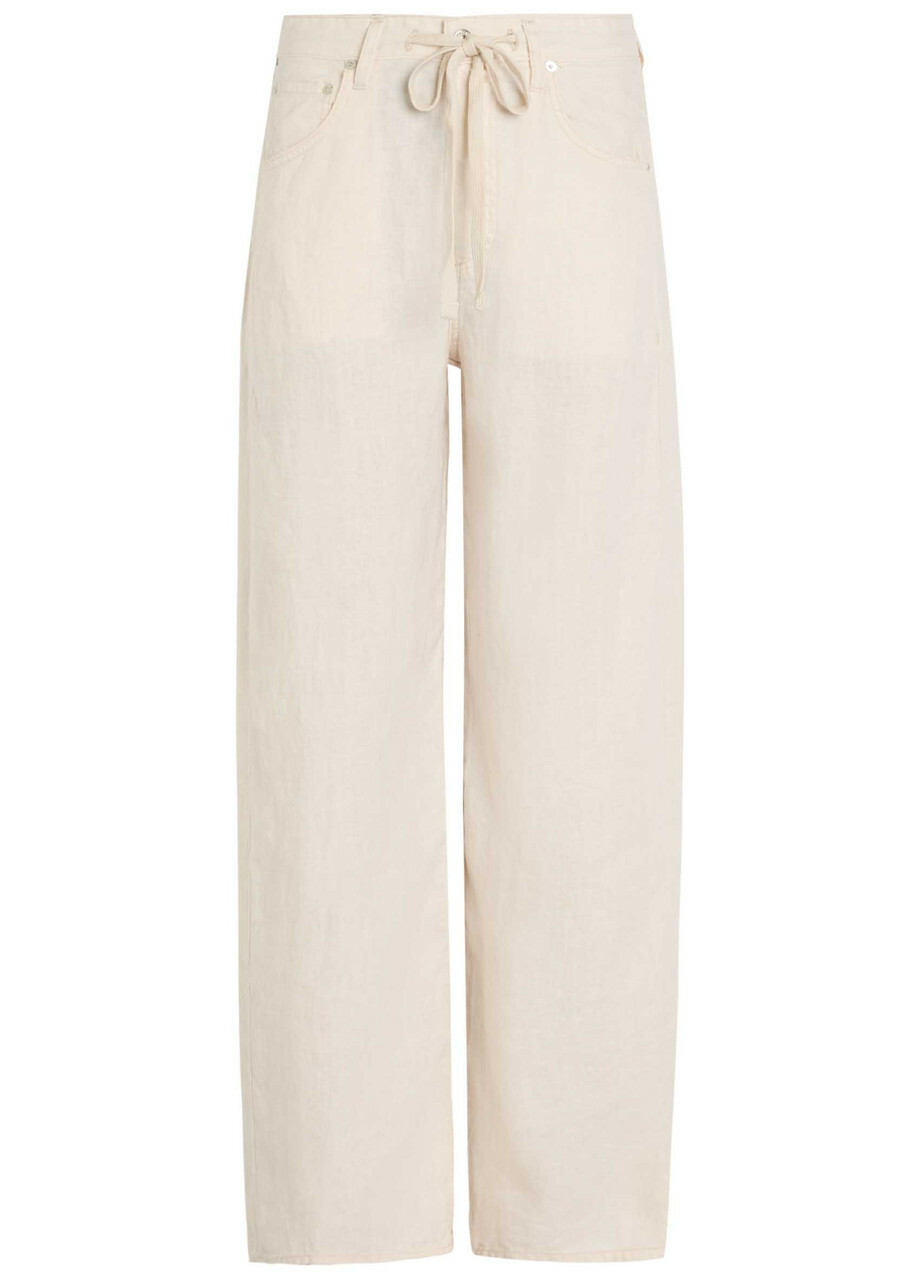 Citizens OF Humanity Brynn Drawstring Linen Trousers Beige