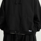 Anglan Men's Double Valley Tuck Sweat Hoodie in Black
