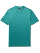 Giorgio Armani - Silk and Cotton-Blend-Jersey T-Shirt - Blue