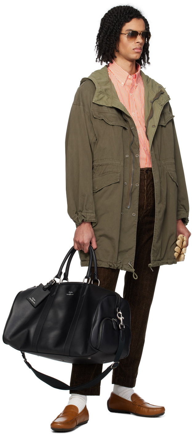 Polo Ralph Lauren Black Smooth Leather Duffle Bag Polo Ralph