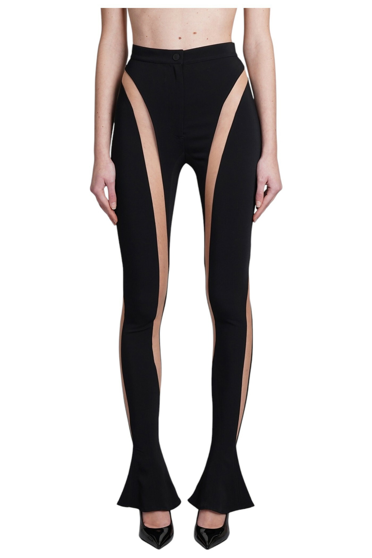 パンツ MUGLER Mesh insert leggings Black  24P1PA0404470 Mugler Mesh insert leggings available on julian-fashion.com