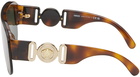 Versace Tortoiseshell Medusa Biggie Pilot Sunglasses