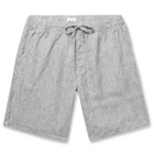 Onia - Noah Striped Linen Drawstring Shorts - Blue