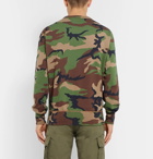 Polo Ralph Lauren - Logo-Appliquéd Camouflage-Print Fleece-Back Cotton-Blend Jersey Sweatshirt - Men - Army green