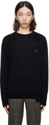 Wooyoungmi Black Asymmetric Hem Sweater