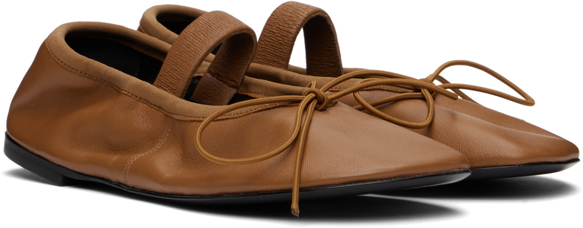 Proenza Schouler Tan Glove Mary Jane Ballerina Flats
