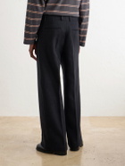 Jacquemus - Tempo Wide-Leg Wool-Blend Woven Trousers - Gray