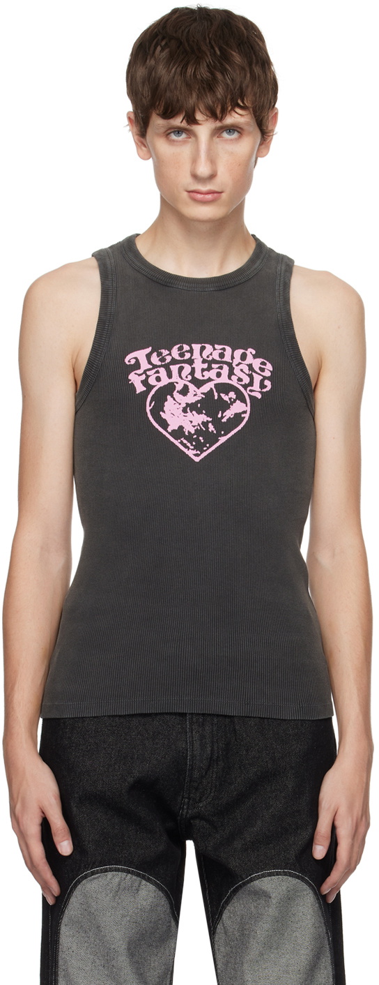 【関税込み】Carne Bollente ブラック Bunny Bliss タンクトップ Carne Bollente Black Bunny Bliss Tank Top Carne Bollente