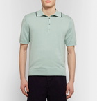 PS by Paul Smith - Contrast-Tipped Knitted Cotton Polo Shirt - Mint