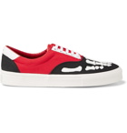 AMIRI - Skel Toe Leather-Trimmed Colour-Block Canvas Sneakers - Red