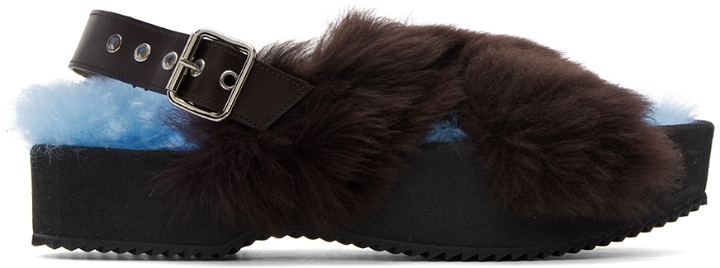 Photo: Dries Van Noten Blue & Black Furry Sandals