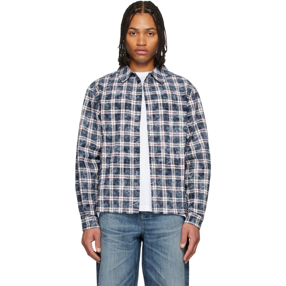 Dime Navy Plaid Flannel Shirt