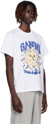 GANNI White Fun Bunny T-Shirt