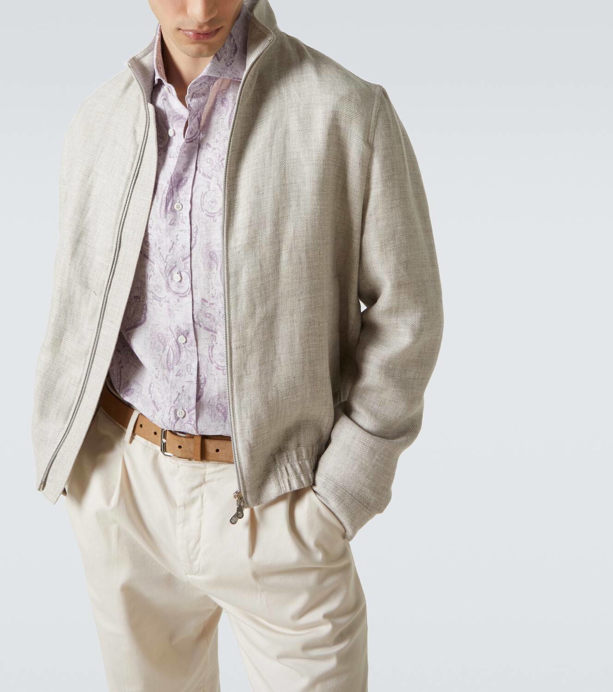 Brunello Cucinelli Printed linen shirt