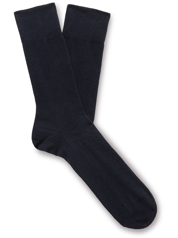 Photo: Falke - Sensitive London Cotton-Blend Socks - Blue