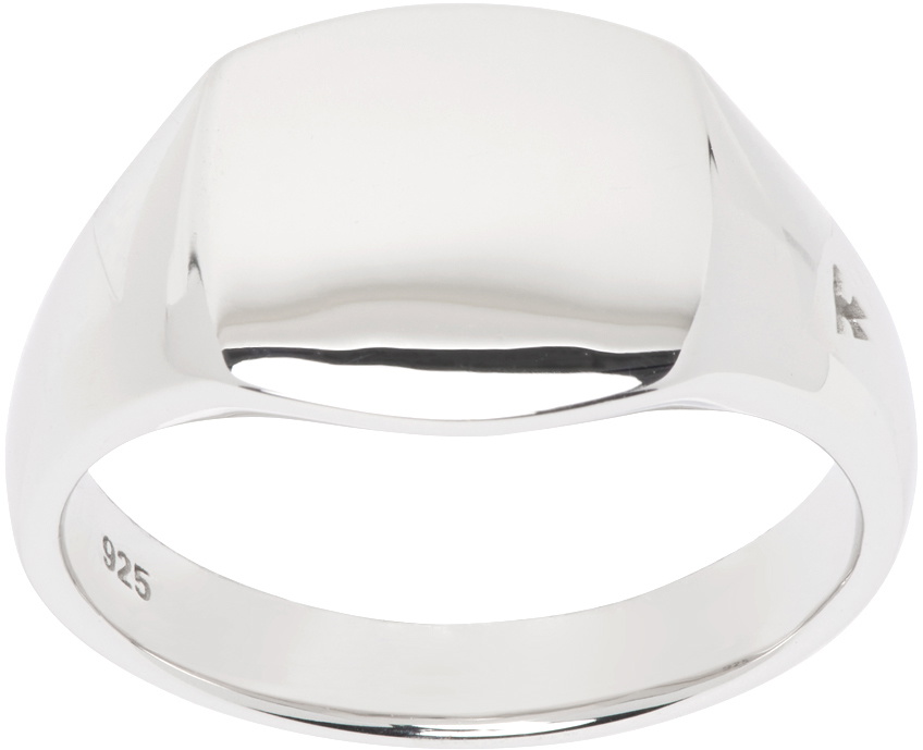 Tom Wood Silver Mini Cushion Signet Ring