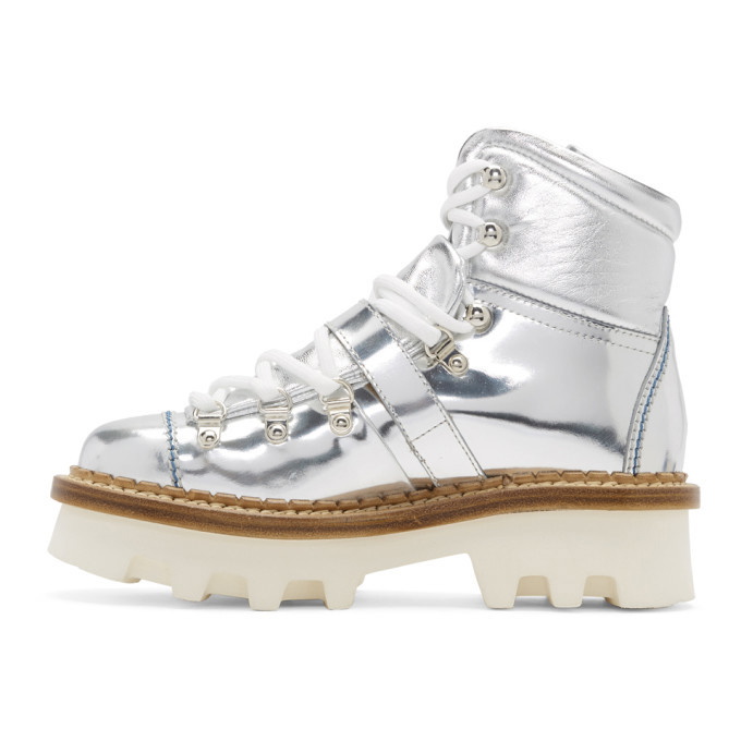 Moncler Grenoble Silver Winter Hiking Boots Moncler Grenoble