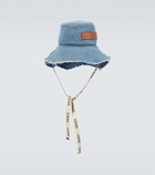 Loewe Logo distressed denim bucket hat