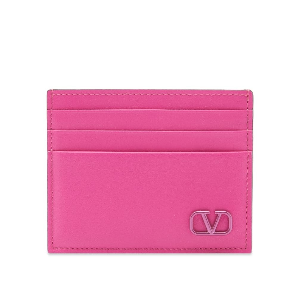 Photo: Valentino Men's V Logo Card Holder in Pink Pp