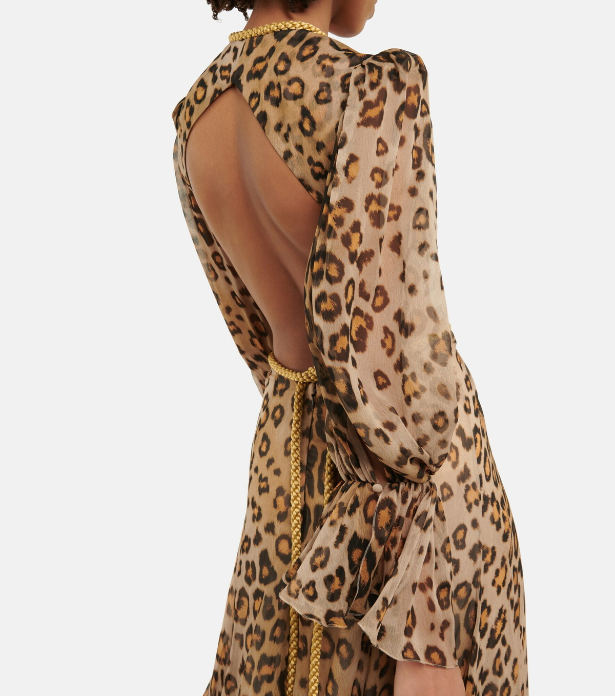 Etro - Leopard-print cutout silk gown