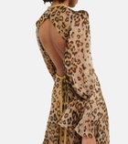 Etro - Leopard-print cutout silk gown