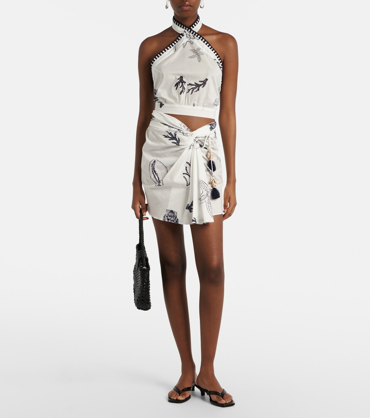 Poupette St Barth Tilda printed cotton wrap skirt