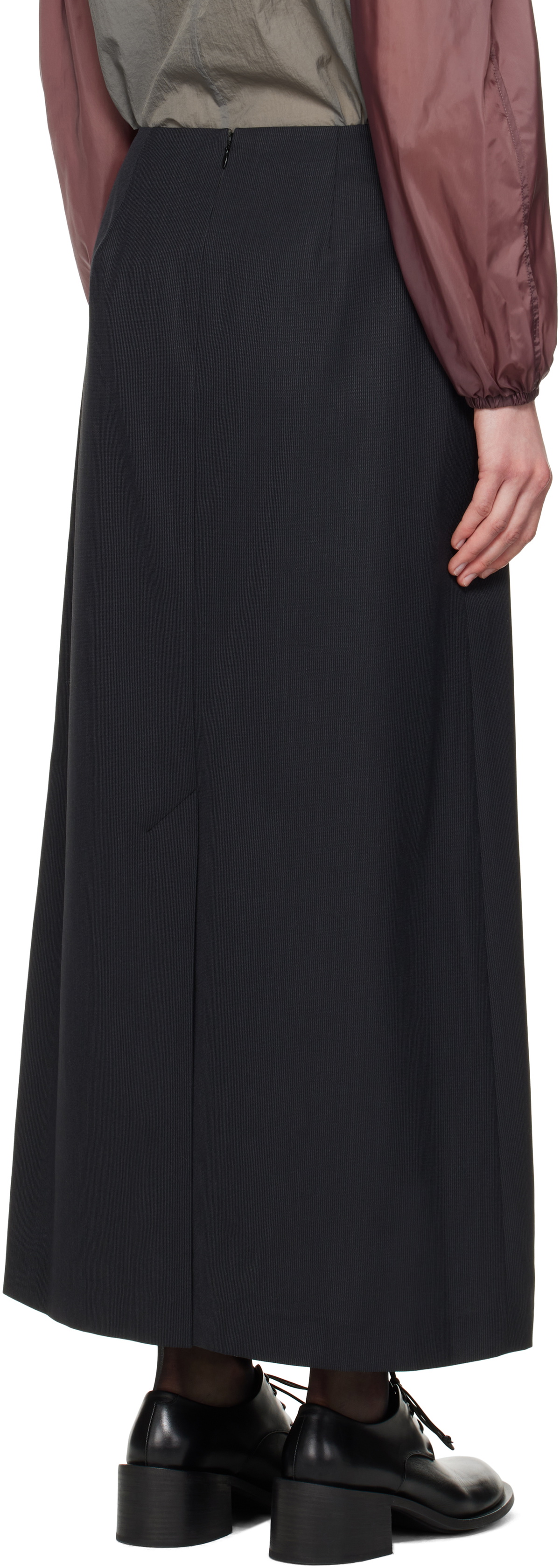 AMOMENTO Black Stripe Maxi Skirt