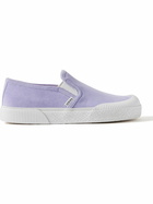LOEWE - Terra Vulca Rubber-Trimmed Suede Slip-On Sneakers - Purple