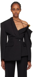Jacquemus Black Le Raphia 'La Veste Baska' Blazer