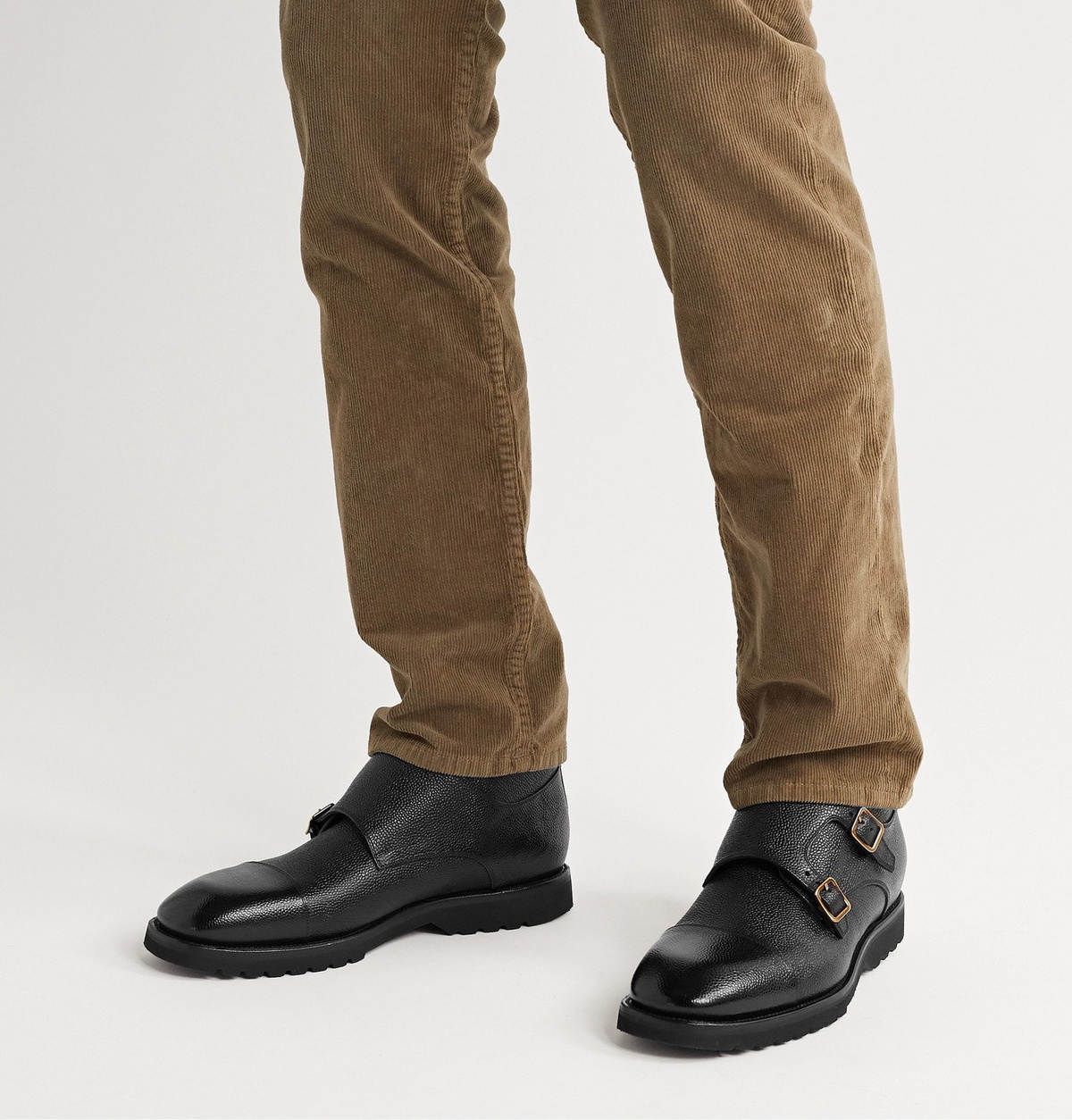 Tom Ford Double-buckle Monk Strap Boots in Kensington Pebble Grain Leather. TOM FORD - Kensington Pebble-Grain Leather Monk-Strap Boots  main image 3