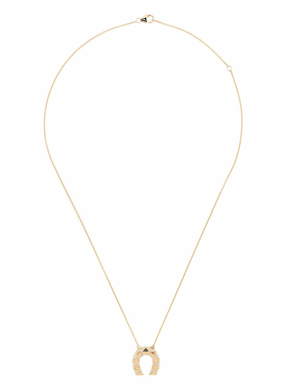 Harwell Godfrey 18K Yellow Gold Horseshoe Diamond Pendant Necklace