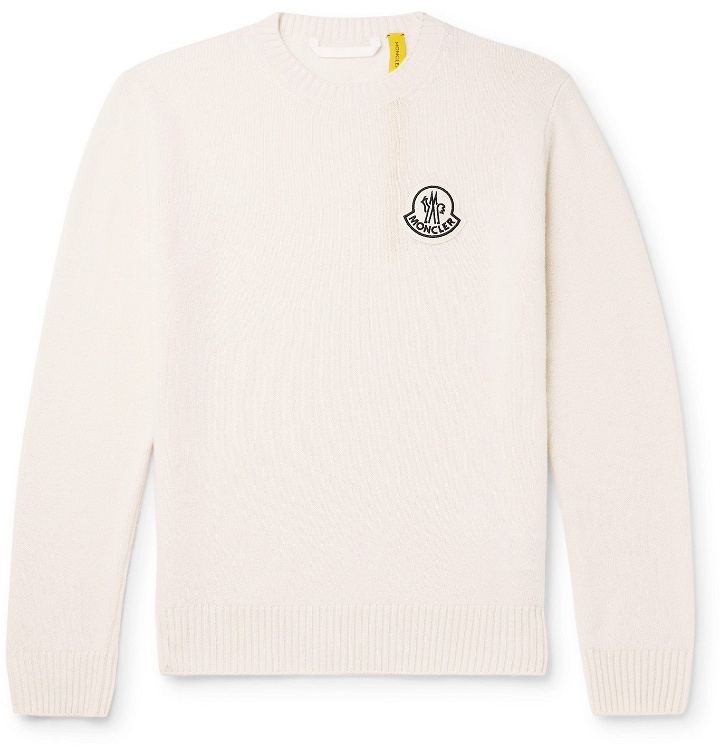 Photo: Moncler Genius - Logo-Appliquéd Virgin Wool Sweater - White