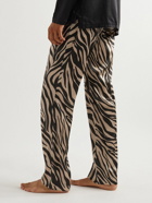 TOM FORD - Straight-Leg Zebra-Print Silk-Blend Satin Pyjama Trousers - Neutrals