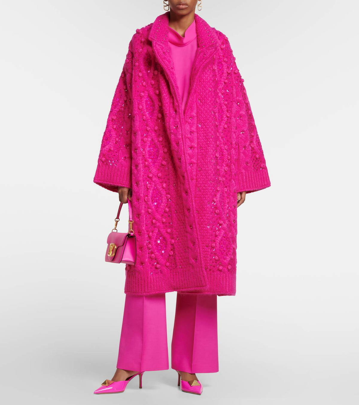 Valentino Embellished mohair-blend coat Valentino