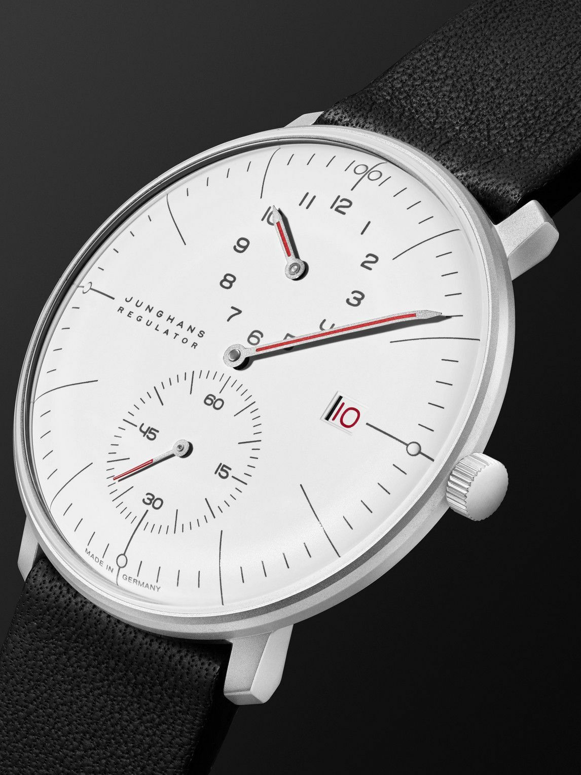Junghans - Max Bill Regulator Bauhaus Automatic 40mm Stainless Steel and Leather Watch, Ref. No. 27/4493.02