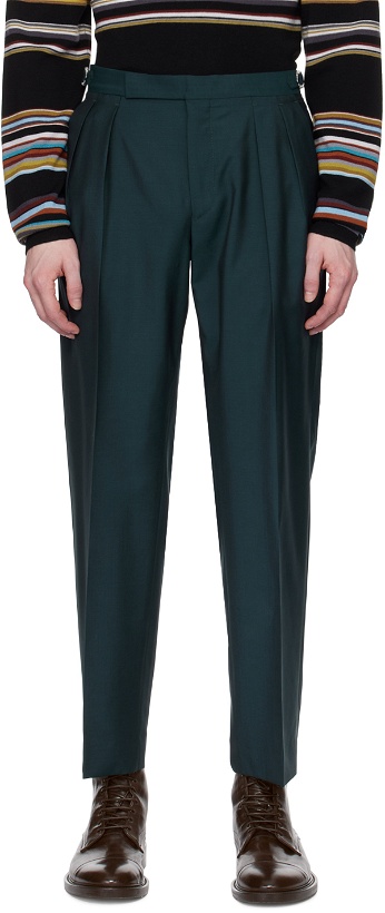 Photo: Paul Smith Green Pleated Trousers