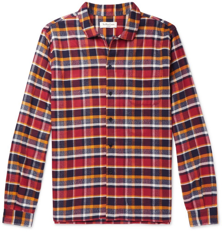 Photo: YMC - Checked Cotton-Flannel Shirt - Men - Red