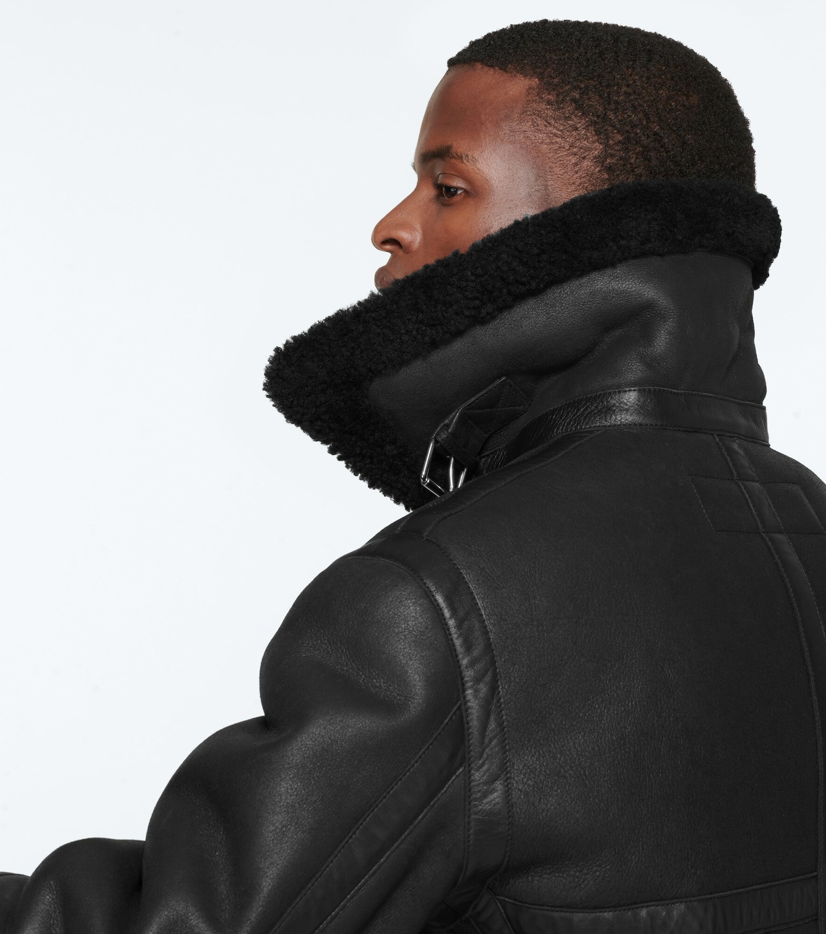 Acne Studios - Leather and shearling aviator jacket
