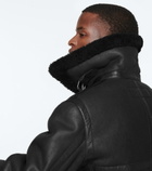 Acne Studios - Leather and shearling aviator jacket