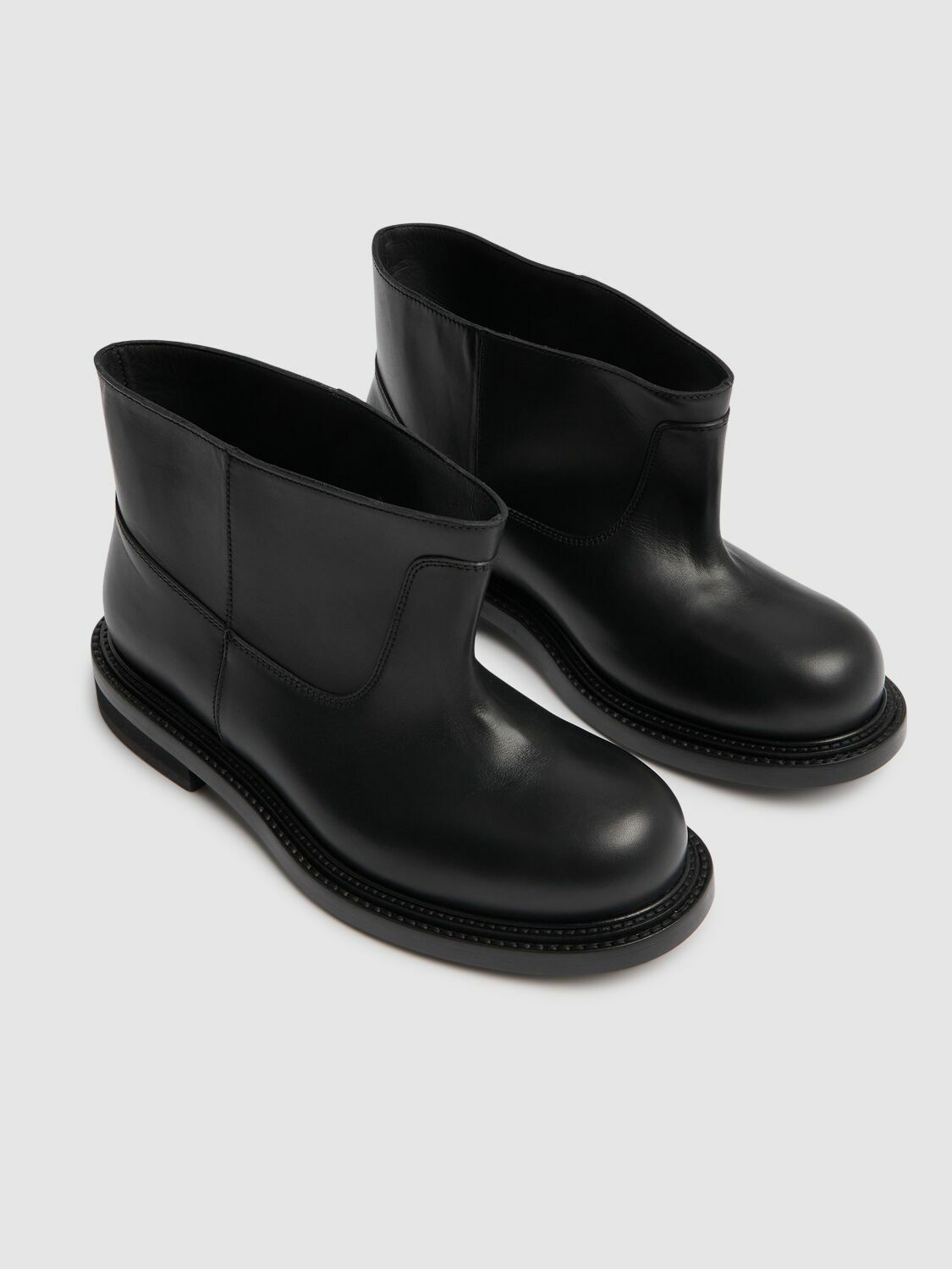 MOSCHINO 40mm Leather Flared Boots Moschino
