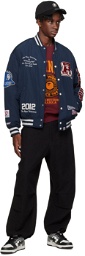 AAPE by A Bathing Ape Navy Patch Bomber Jacket