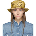 R13 Yellow Velvet Python Bucket Hat