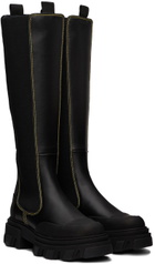GANNI Black Cleated High Chelsea Boots