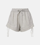 Marant Etoile Thaliany striped cotton shorts