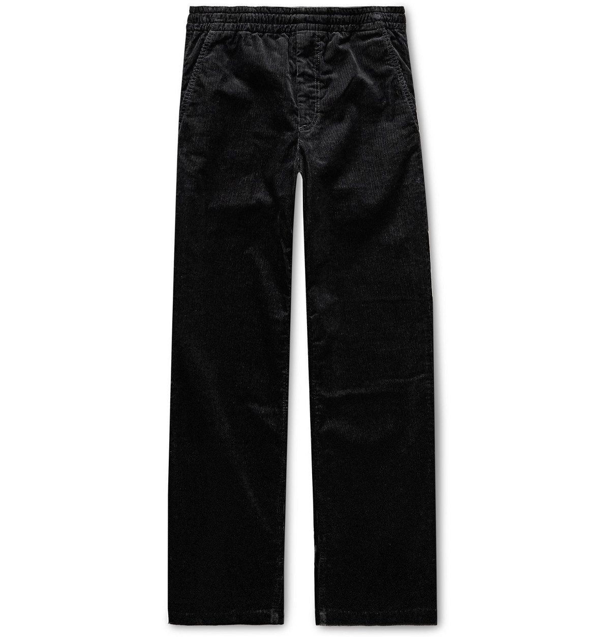 Photo: Norse Projects - Charcoal Evald Cotton-Corduroy Drawstring Trousers - Black