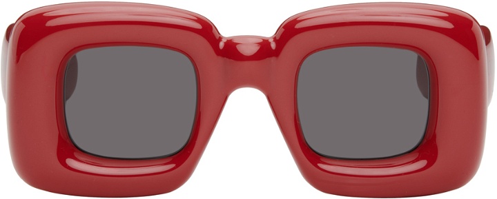 Photo: LOEWE Red Inflated Rectangular Sunglasses