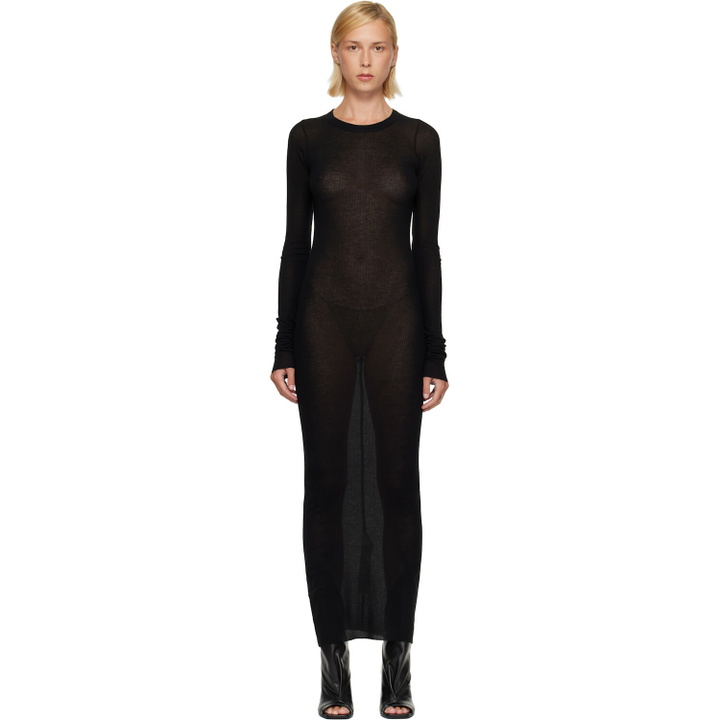 Photo: Rick Owens Black Tower Rib LS Midi Dress